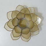 Lotus mother-of-pearl and brass photophore