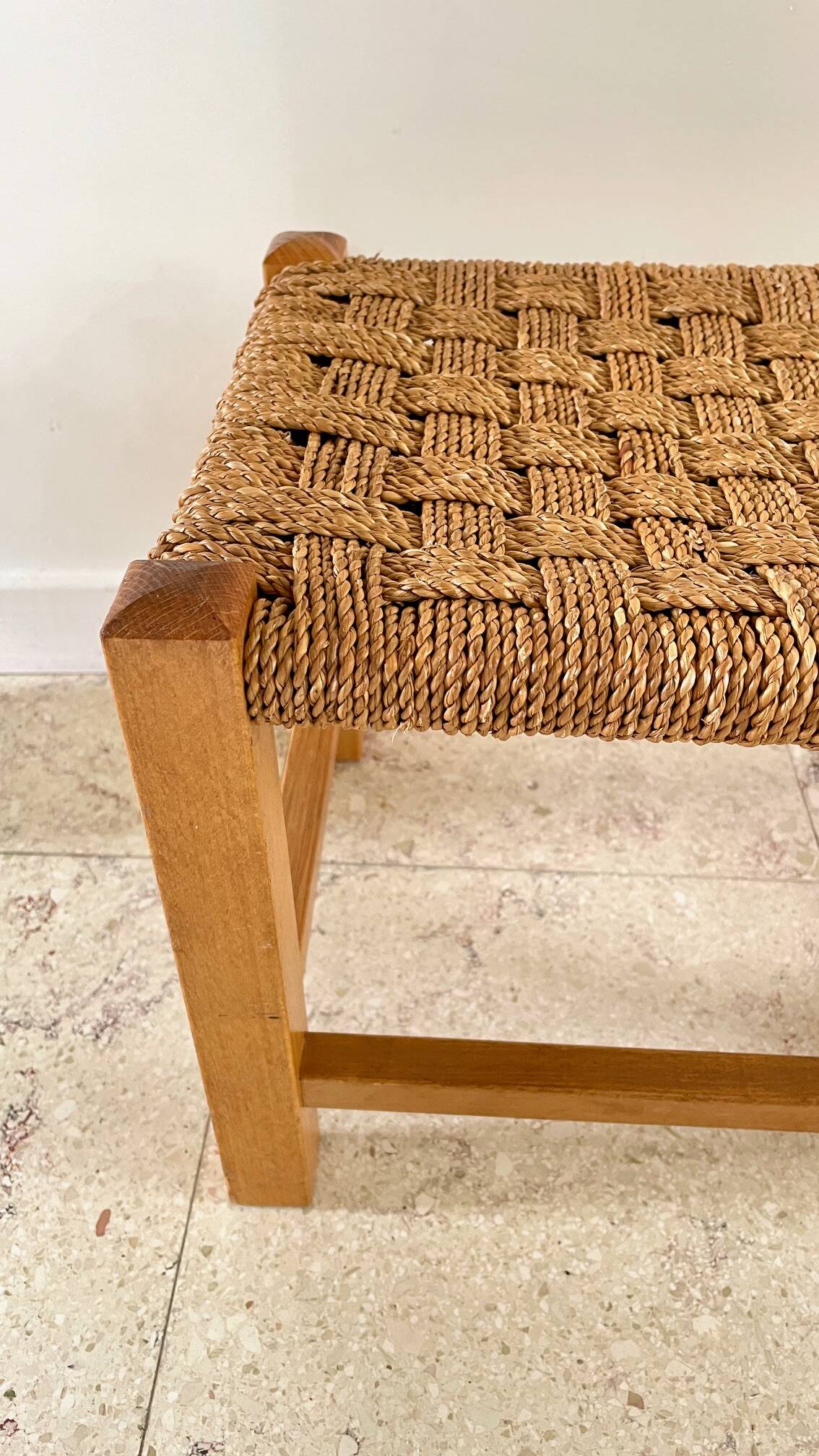 Stool bench wood and rope vintage bohemian spirit