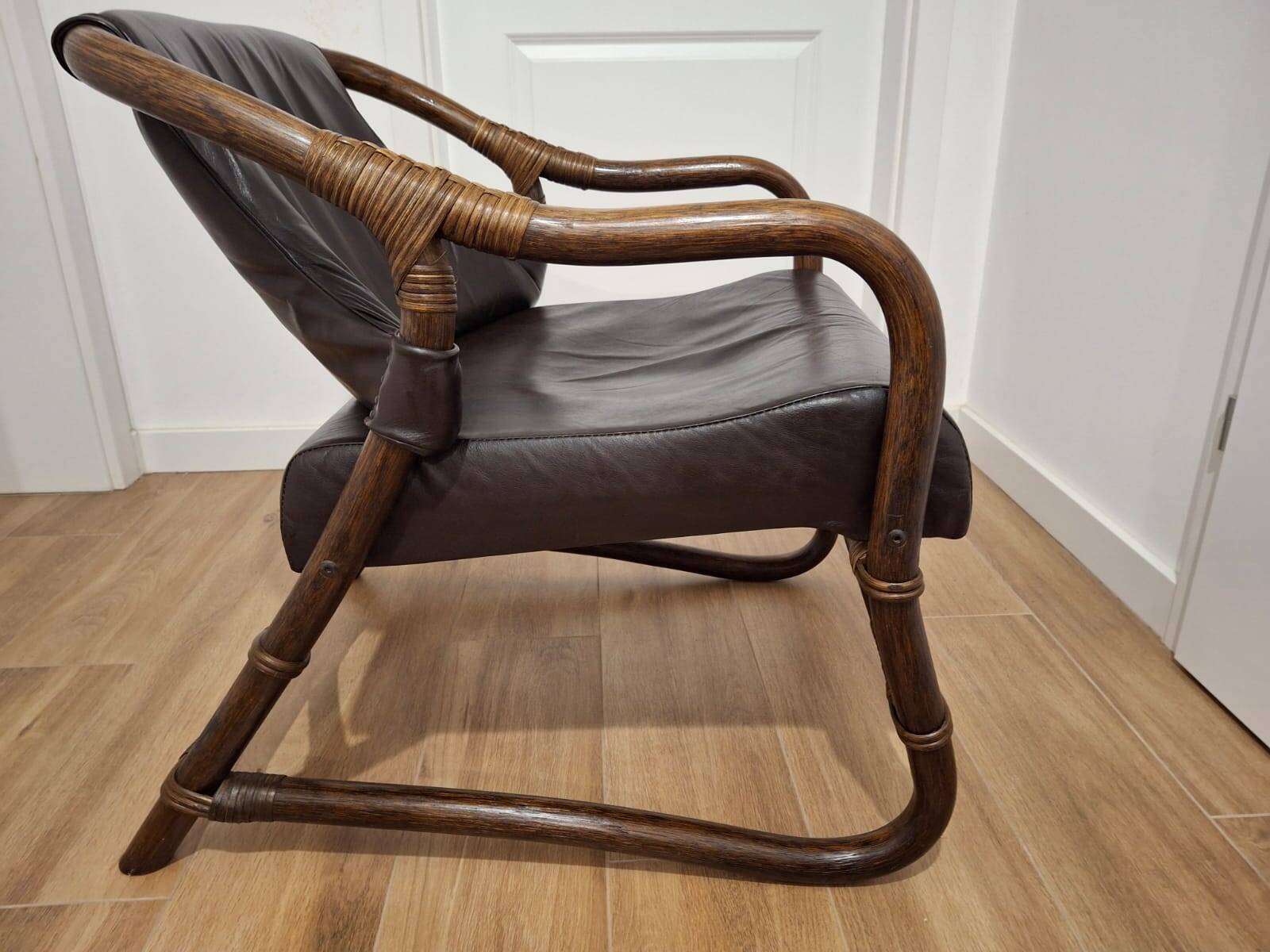 Vintage armchair in Manila style, Denmark, 1960s