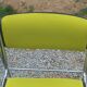 Set of 6 designer chairs with wooden seats and backs, chrome legs.