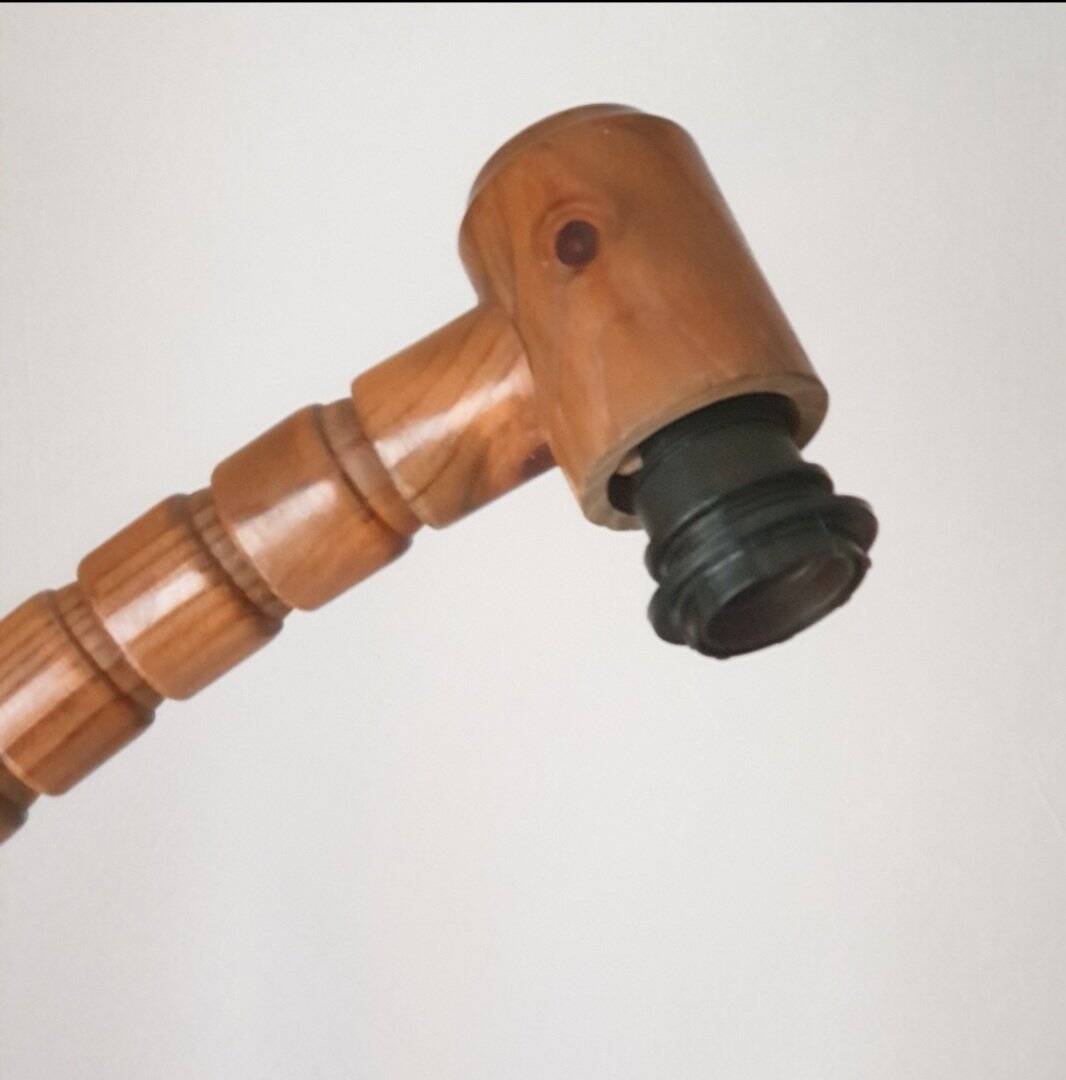 Solid wood floor lamp Solbackens Svaveri Sweden 1970s