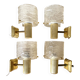 Set of 4 60s wall lights in champagne-colored resin