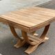 Art Deco extendable dining table, renovated in solid walnut with a central leg, 193.