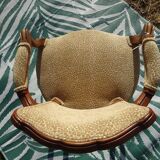 Pair of Louis XVI armchairs, upholstered in giraffe-pattern velvet