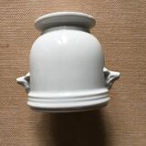 White porcelain mustard pot or sauce boat