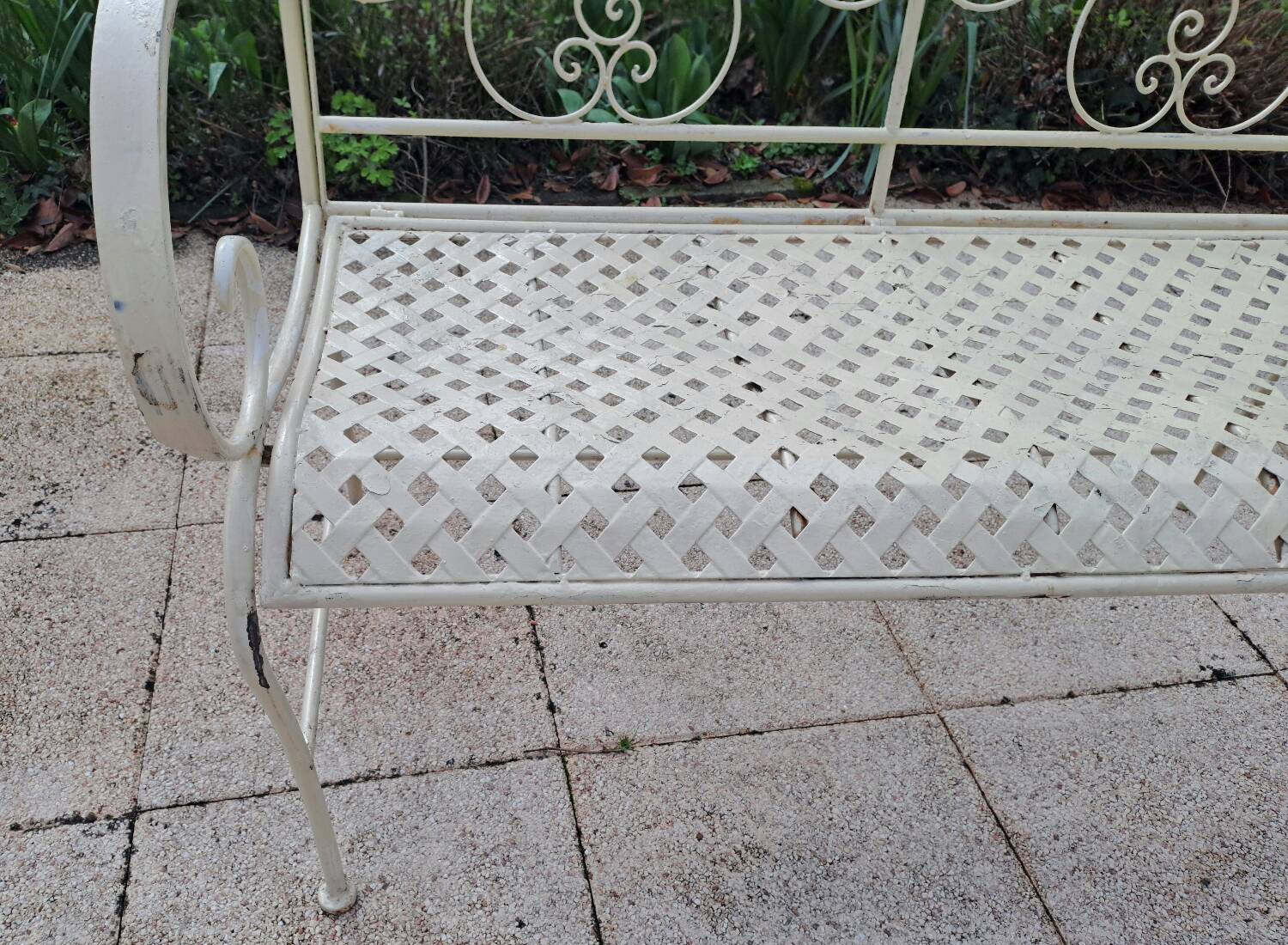 Wrought iron garden bench