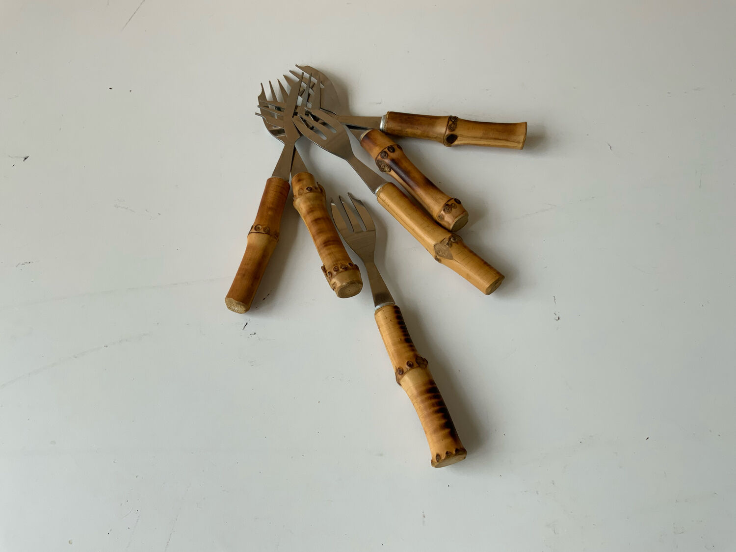 Bamboo oyster forks