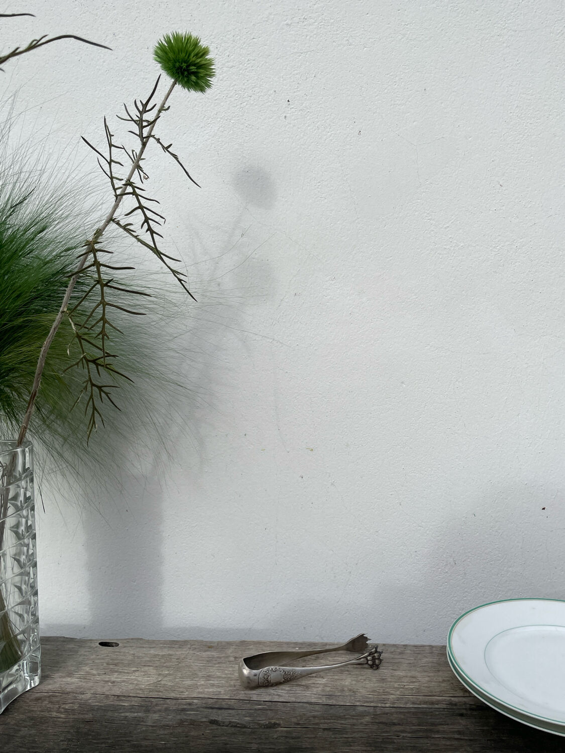 Silver-plated metal sugar tongs