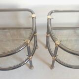 Pair of semi-circular coffee tables, 1970s