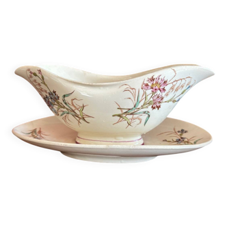 Antique polychrome sauceboat