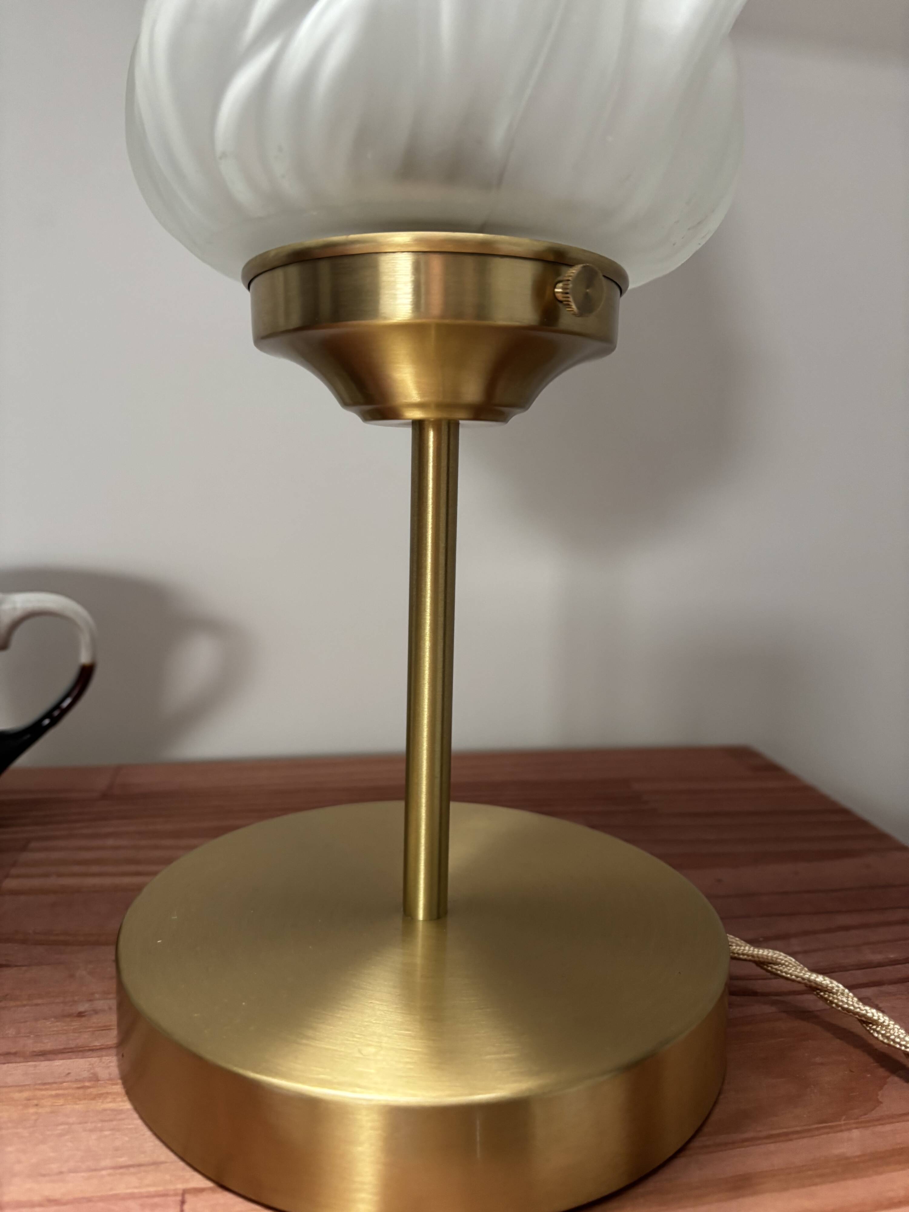 Art Deco flame glass globe lamp