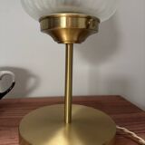 Art Deco flame glass globe lamp