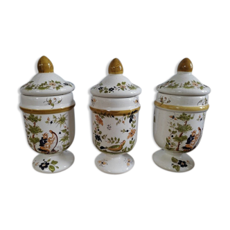 Ceramic kitchen pots Old Moustier Old Lot of 3