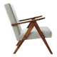 Fauteuil vintage blanc cassé bouclé zig Zag 1970