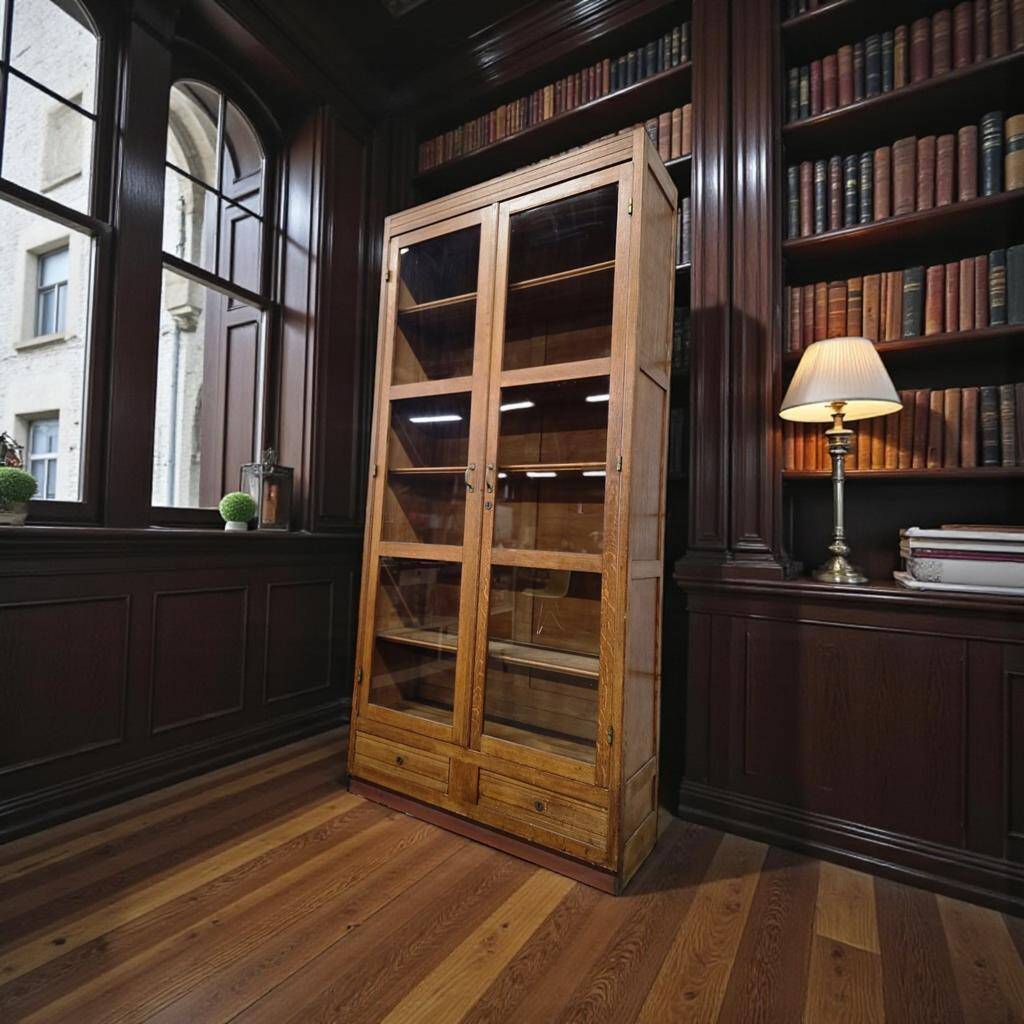 Vitrine/armoire de laboratoire/étagère à plusieurs niveaux vintage XL