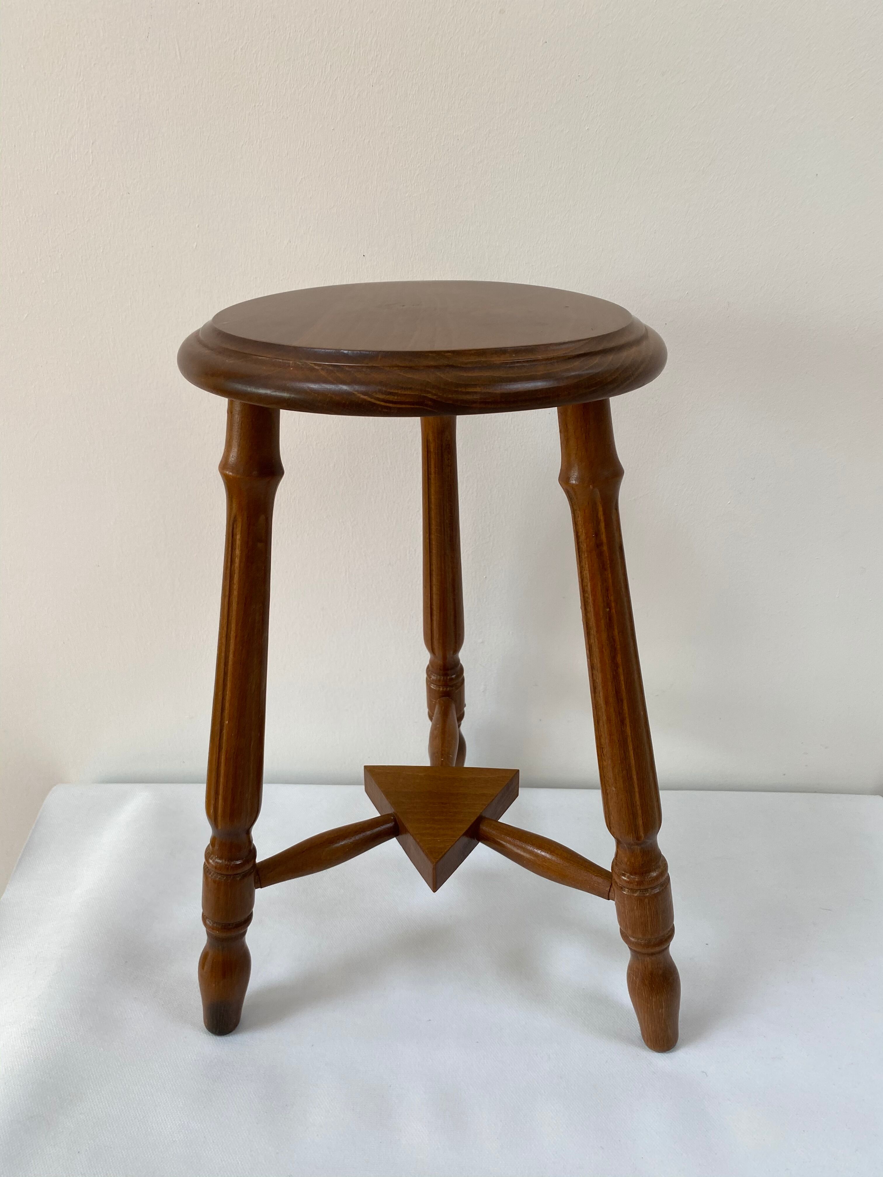 Vintage wooden tripod stool
