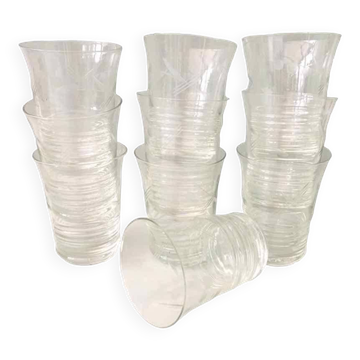 10 chiseled goblet glasses from the 40s