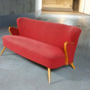 Sofa cocktail Scandinavian Danish 50s/60s era red wing