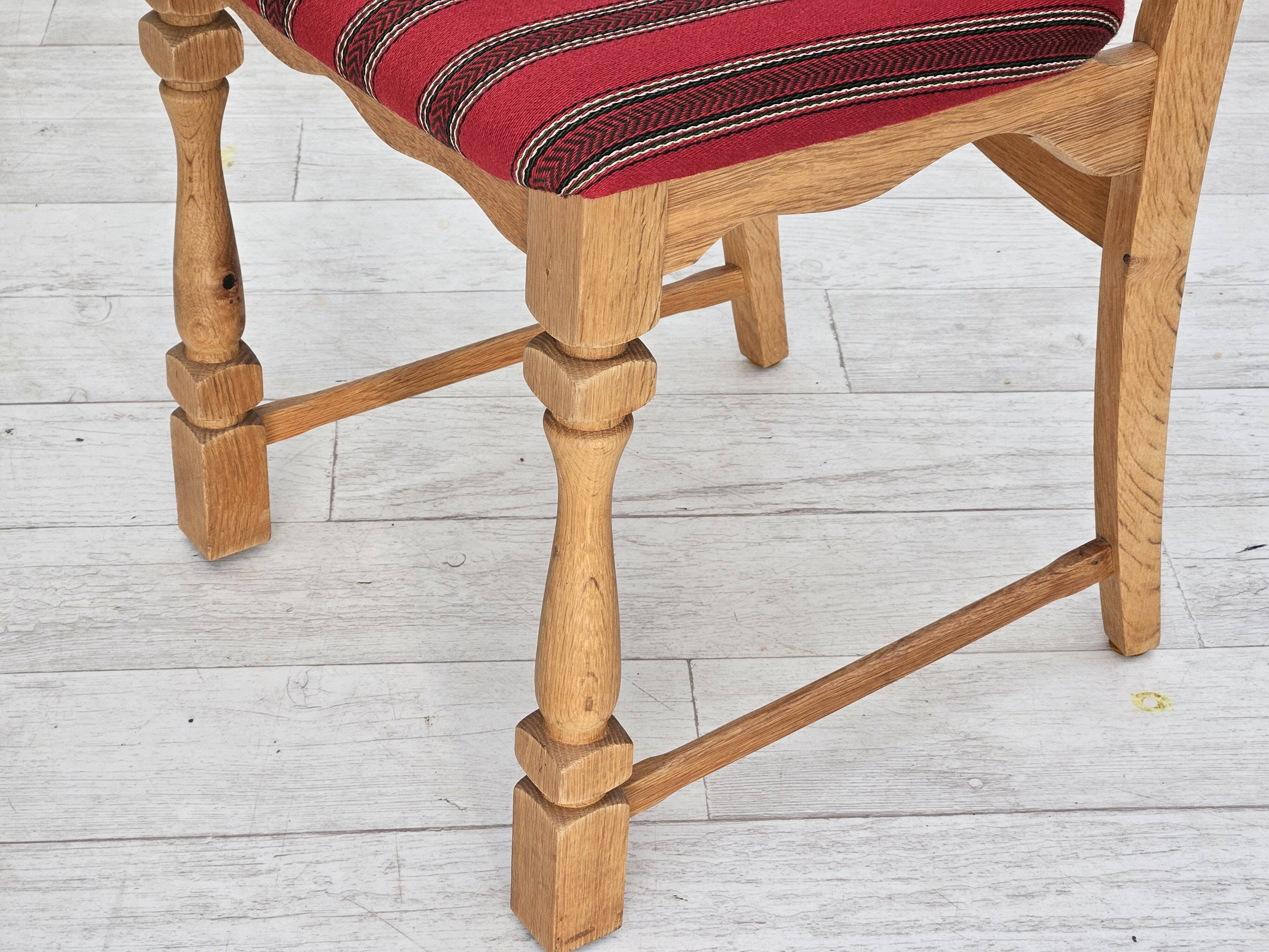 1970s, set 6 pcs of Danish dinning chairs, original good condition, furniture wool.