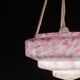 Pink Art Decò Vintage Glass Chandelier, 1950
