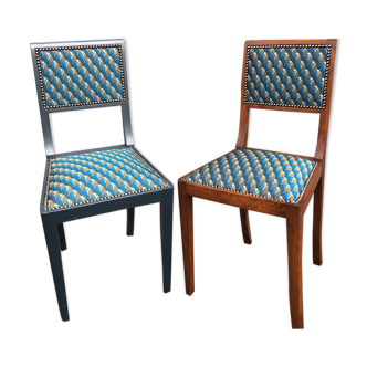 Old chairs redesigned art deco fabric