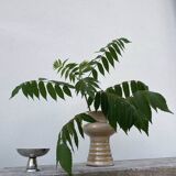 Vase organique en céramique beige vintage 1970