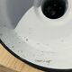 Three industrial suspensions in black and white enamelled sheet metal large format