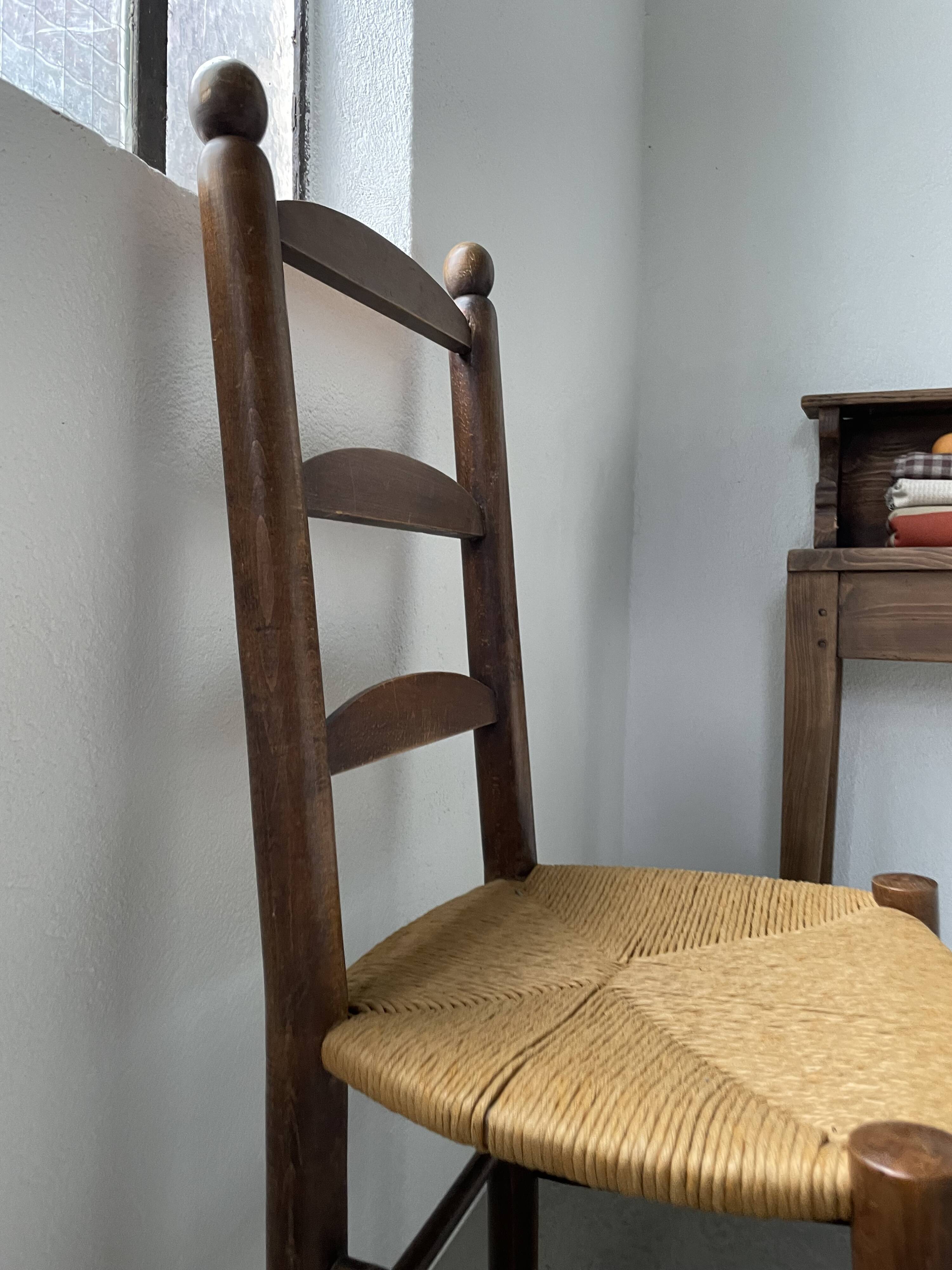 Chaise rustique paille chêne