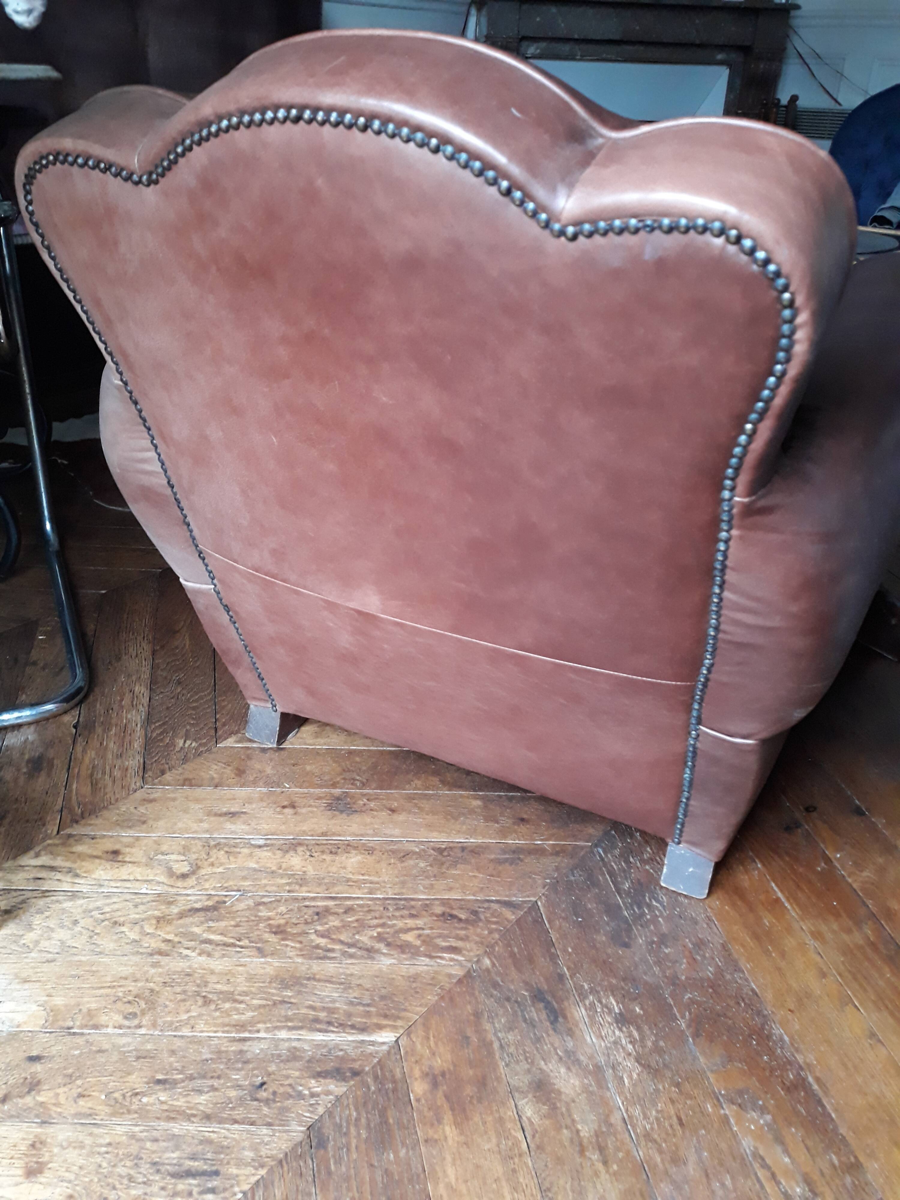 Art deco leather club Chair