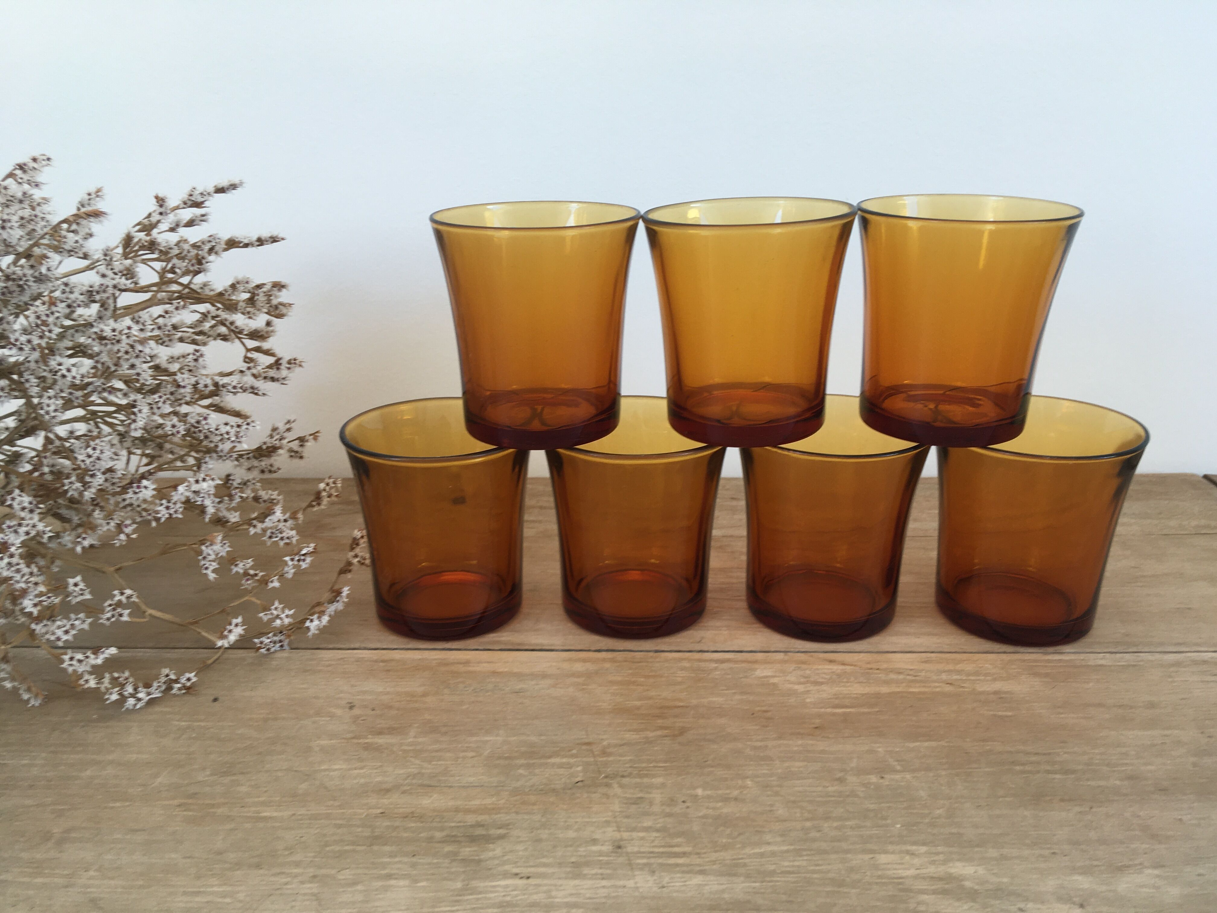 Amber water glasses Duralex
