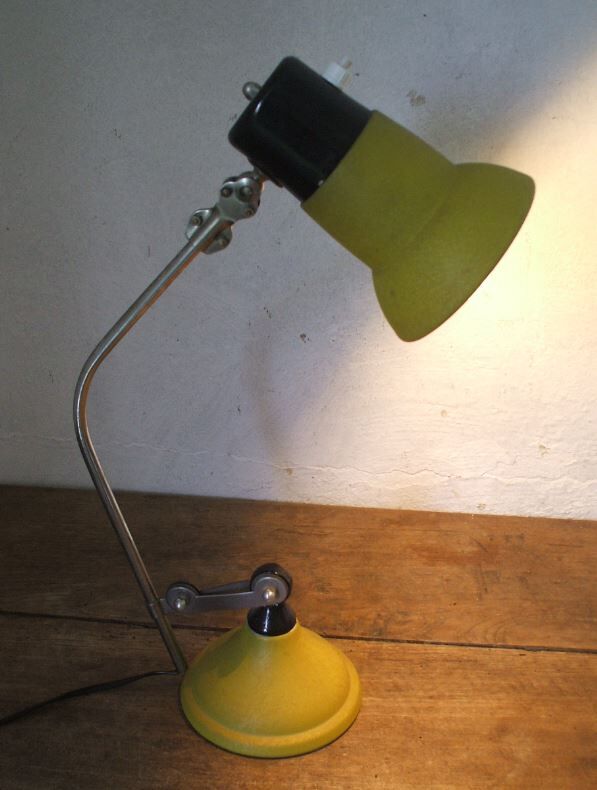 Articulated desk lamp yellow workshop 50/60 years