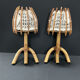 Paire d'appliques en rotin
