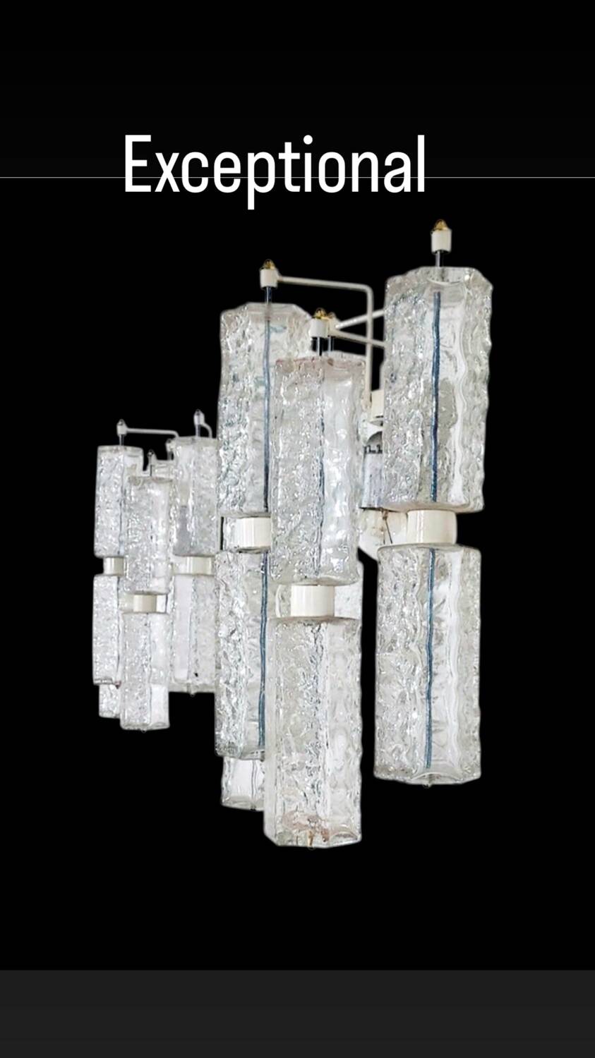 Paolo Venini pair of Murano glass wall lights, Italy 1960s