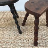Pair of brutalist tripod stools