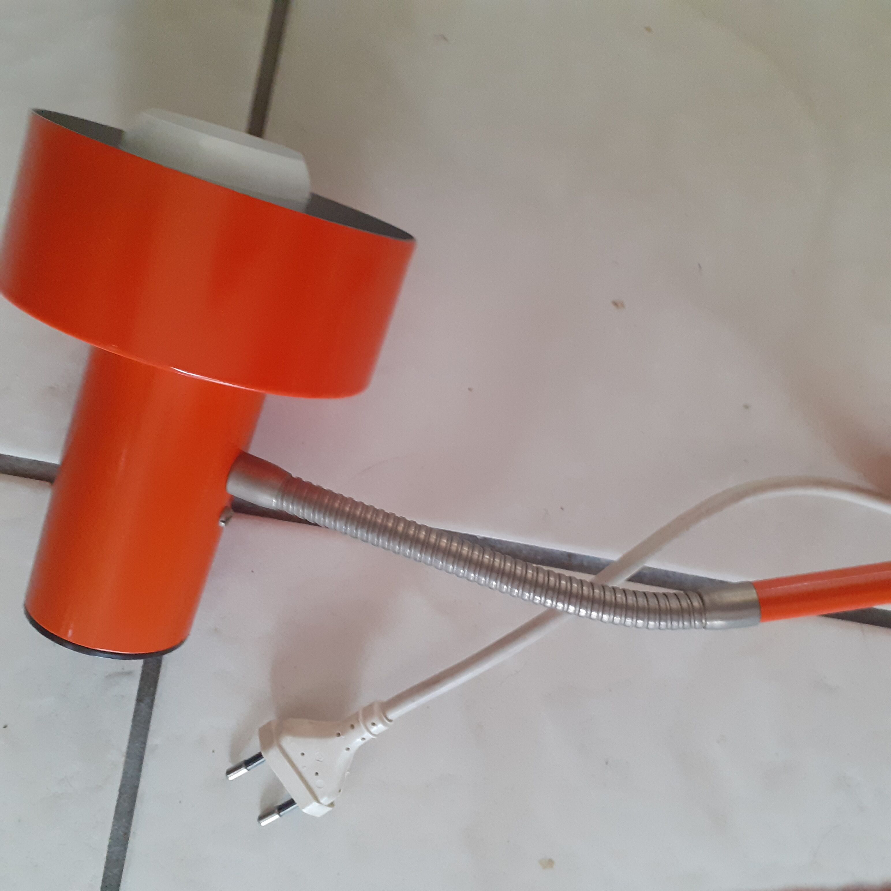 Articulated table lamp, 70s, orange