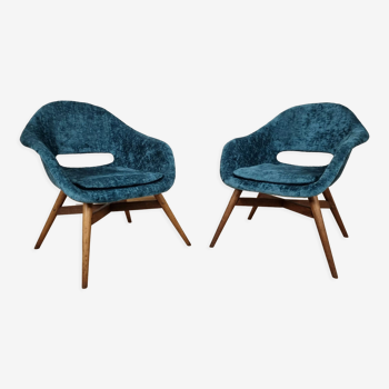 Restored shell armchairs by Miroslav Navratil