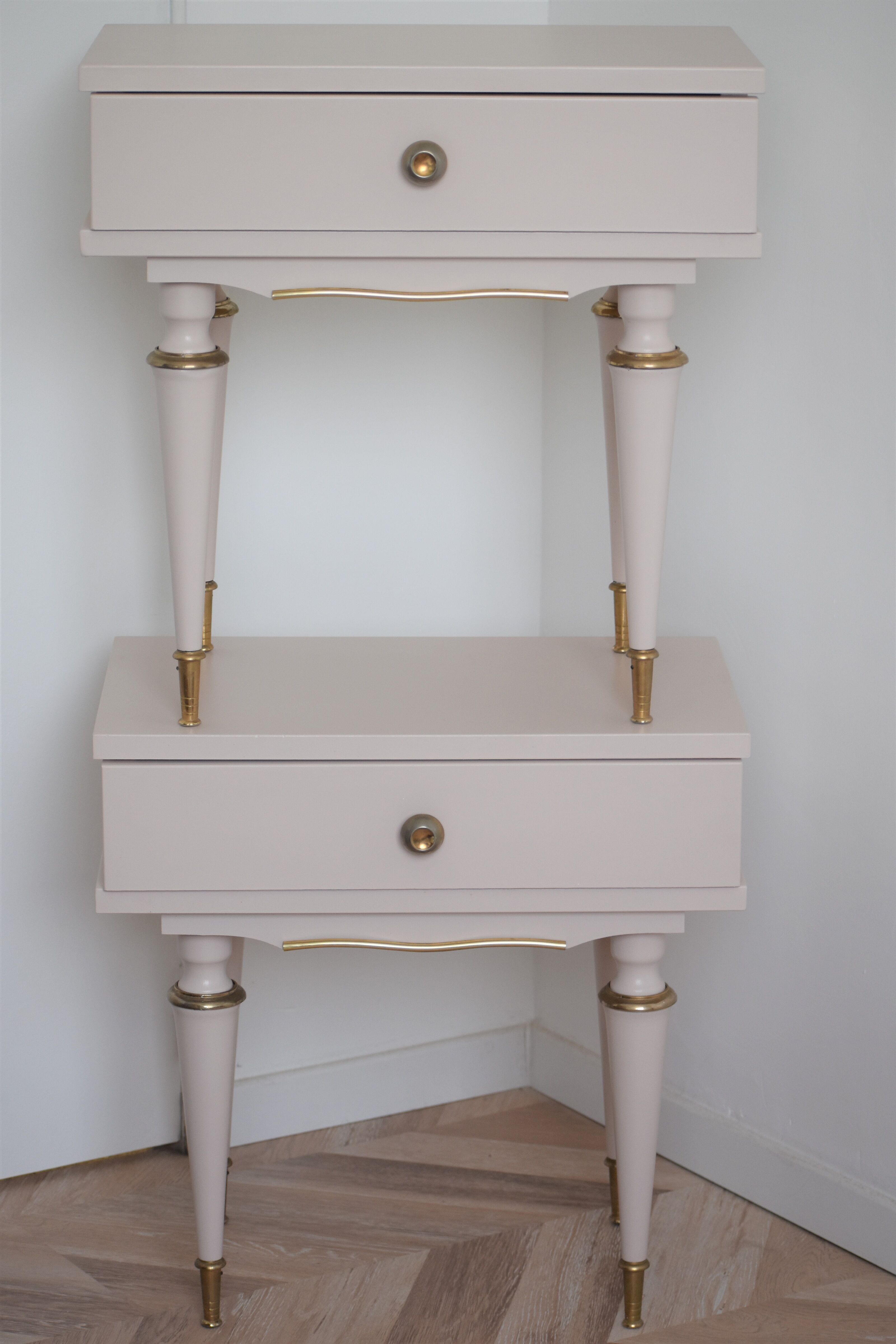 Pair of vintage bedsides - pink boudoir