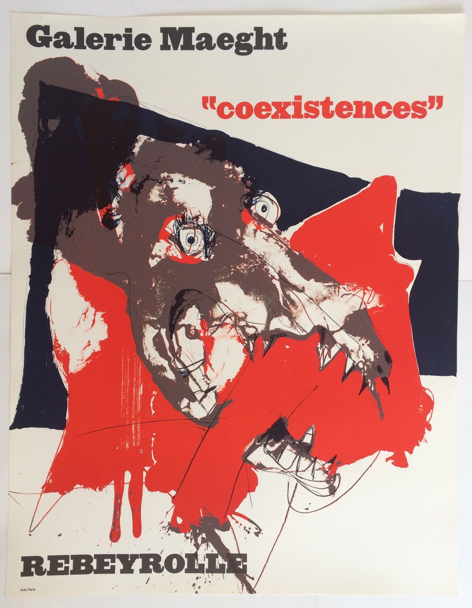 Paul rebeyrolle, coexistences, 1970, exhibition poster in lithography