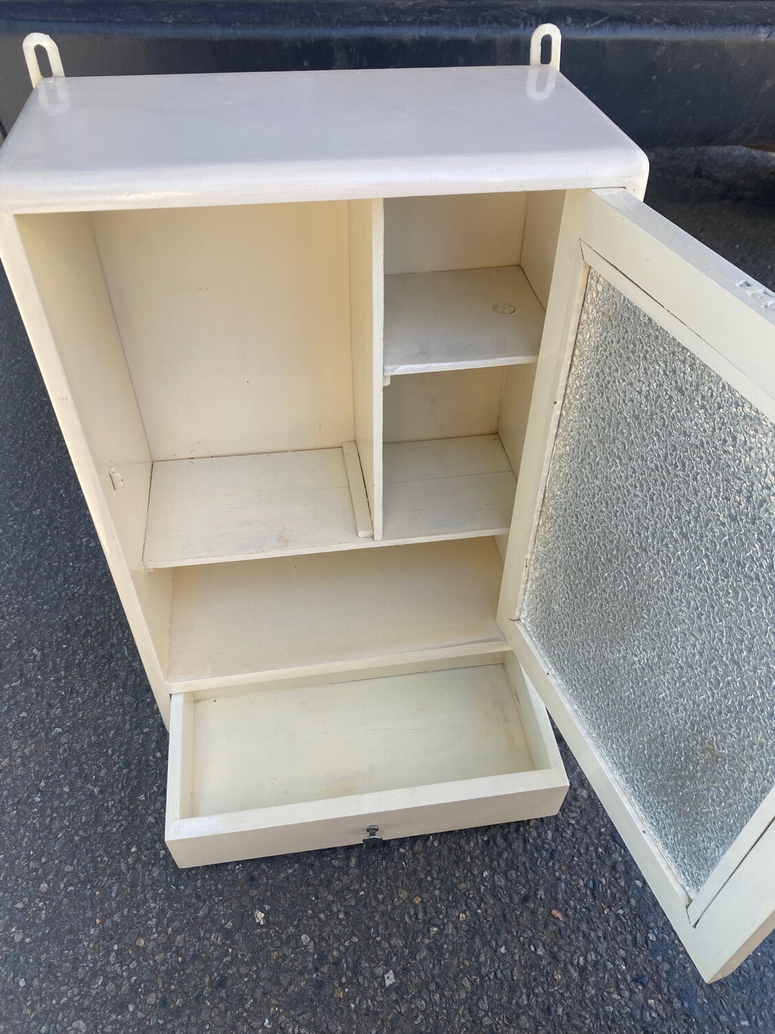 Old small wooden cabinet from the 50s vintage