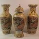 Ensemble de 3 vases japonais anciens Satsuma