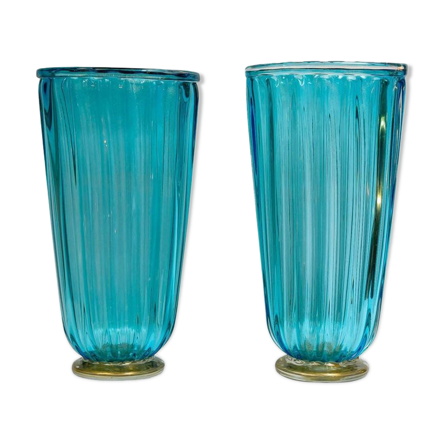 Pair of vases signed Murano glass "Toso"