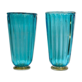 Paire de vases en verre de Murano signé "Toso"