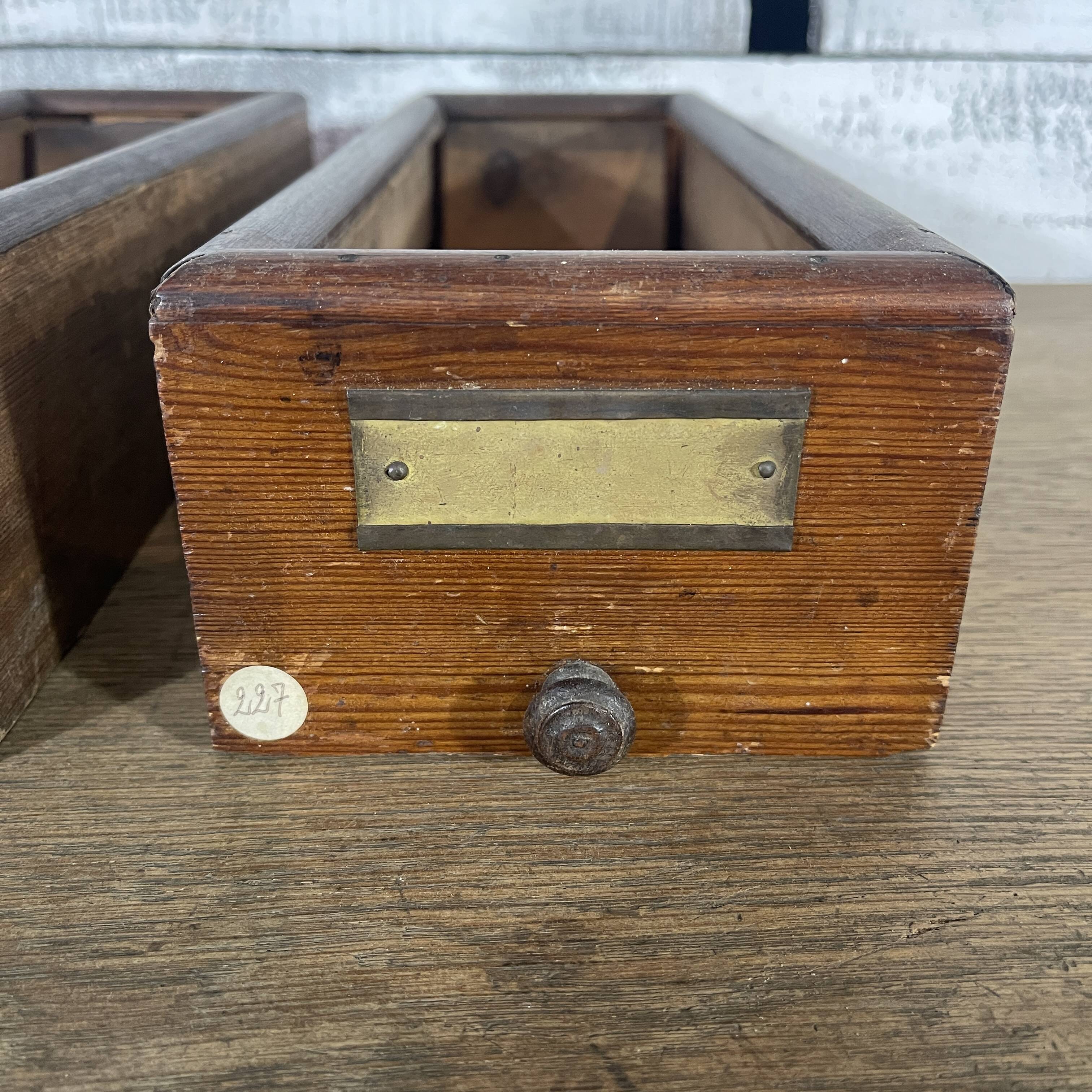 Set of 2 old wooden drawers