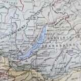 Mongolie, Asie. Planche géographique imprimée en 1900.