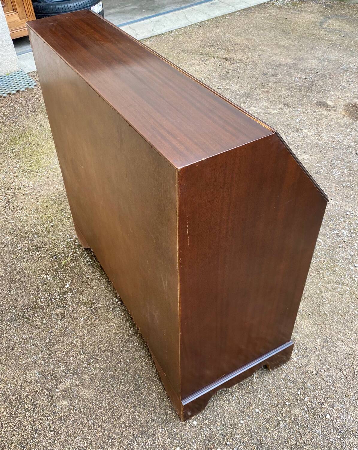 Secretary, chest of drawers, desk, scribe in solid mahogany