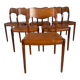 Set of 6 Model 71 chairs by Niels Otto Møller, 1960s