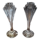 1 set of 2 vintage crystal candle holders