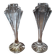 1 set of 2 vintage crystal candle holders