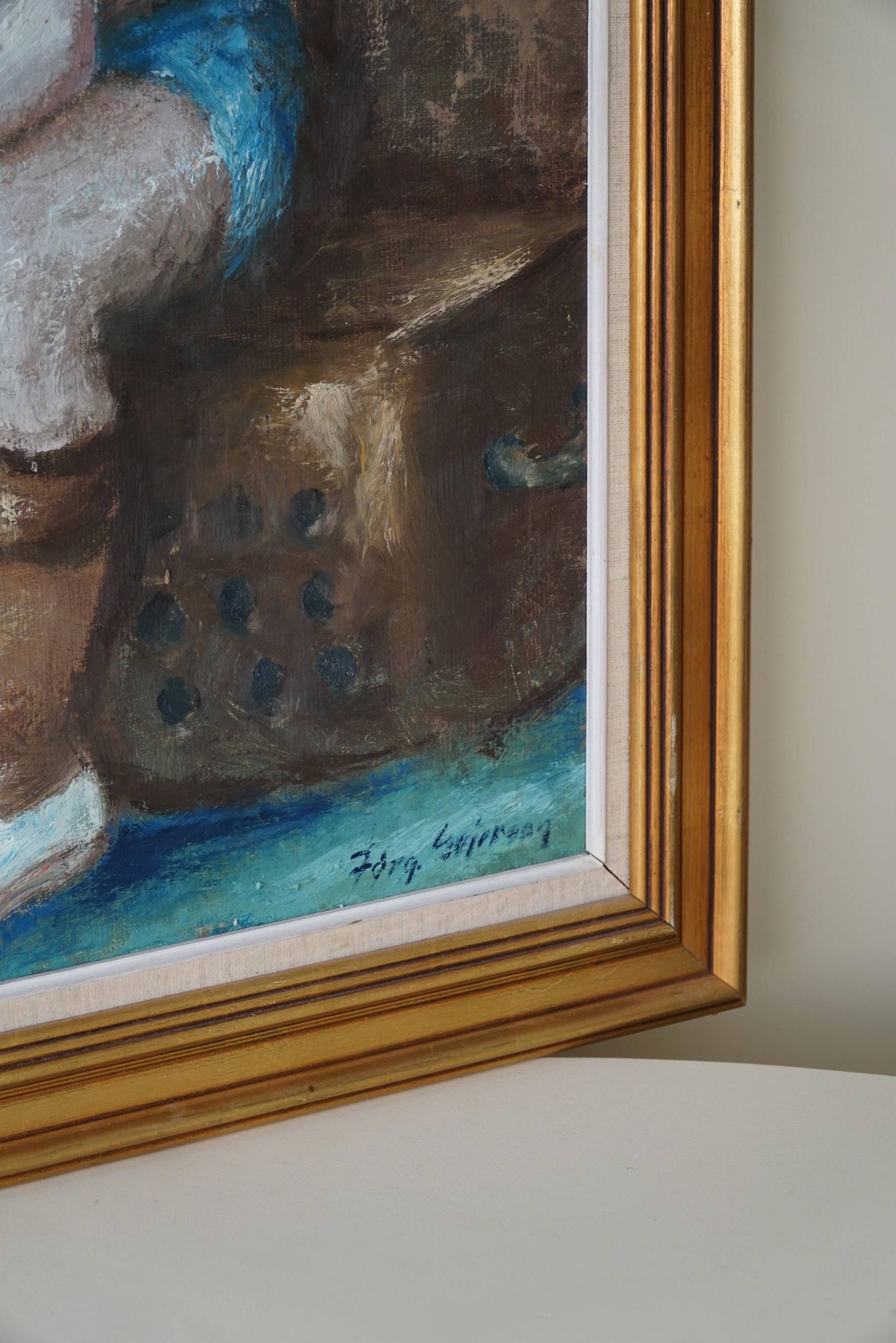 Oil painting by Jørgen Sejersen, Mid-century Modernism, 1960s