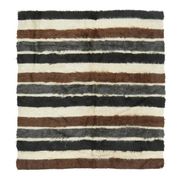 Vintage Turkish Hand-Knotted Wool Cotton Beige Kilim Area Rug 127x140